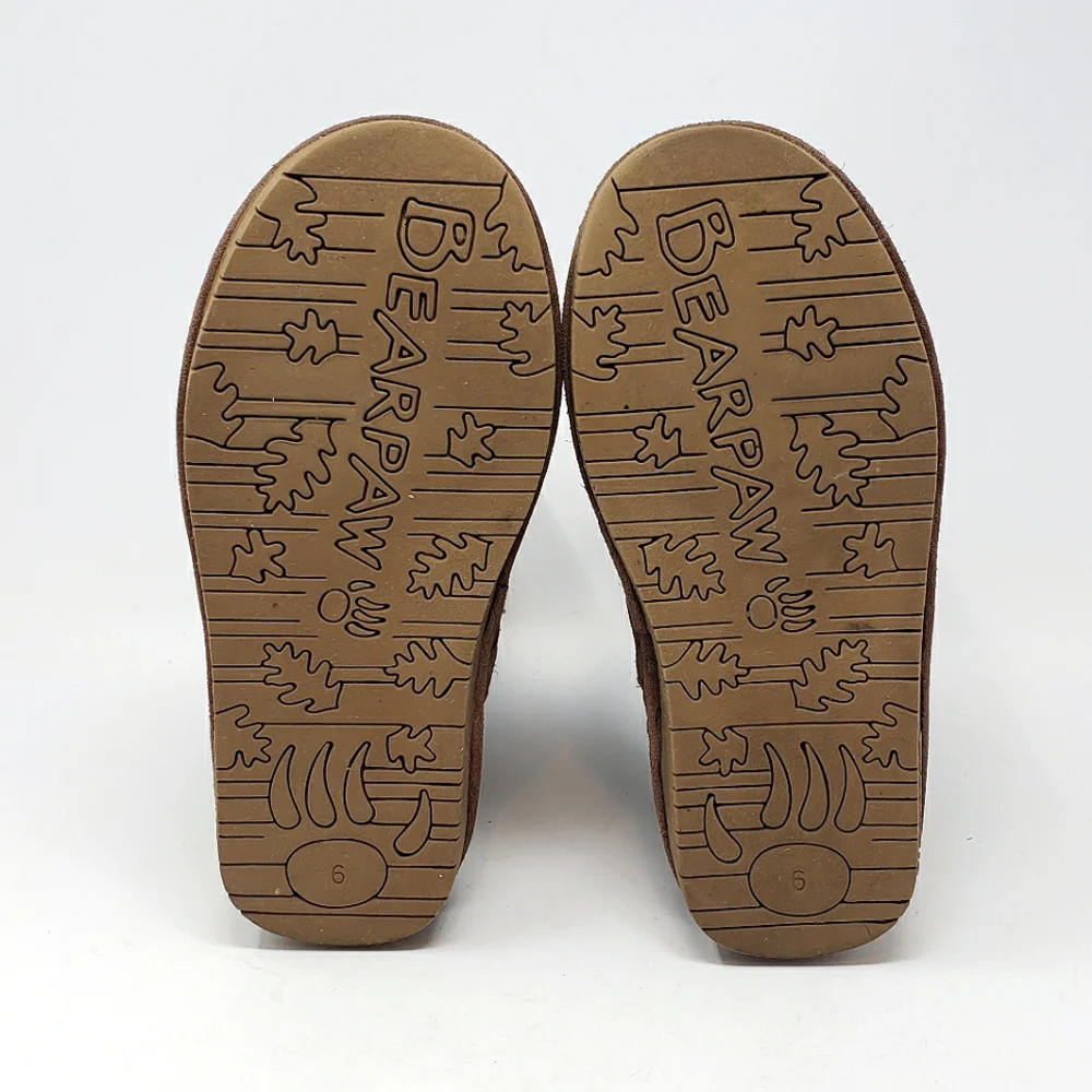 Bearpaw‎ Brown Suede Winter Boots Wool Blend Lining Size 6 Tall Mid Calf Height